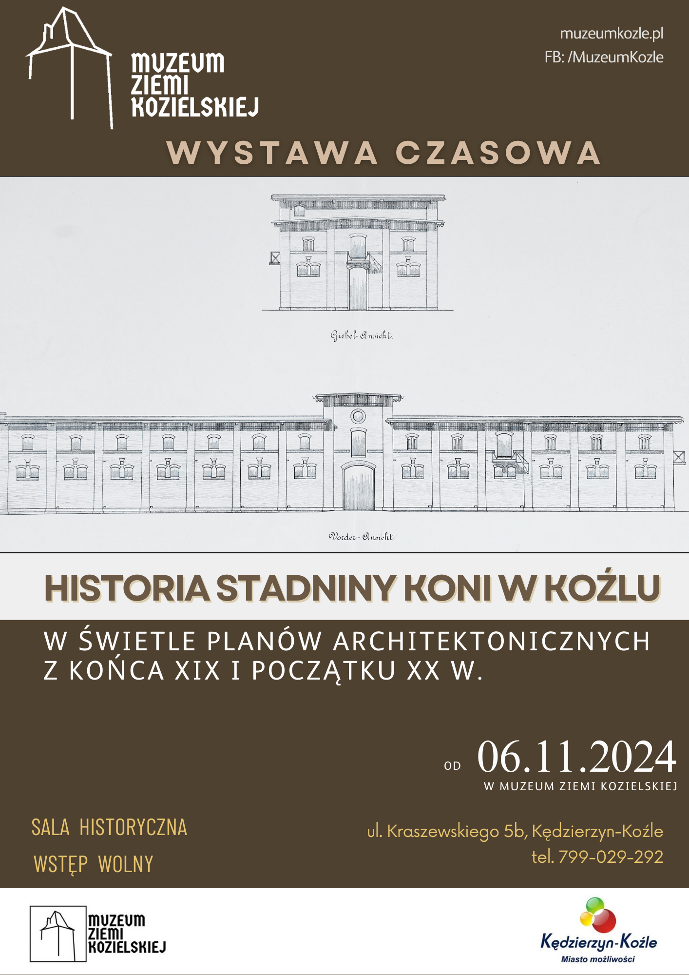 KĘDZIERZYN KOŹLE | WYSTAWA CZASOWA PT."HISTORIA STADNINY KONI W KOŹLU, W ŚWIECIE PLANÓW ARCHITEKTONICZNYCH Z KOŃCA XIX I POCZĄTKU XX WIEKU"